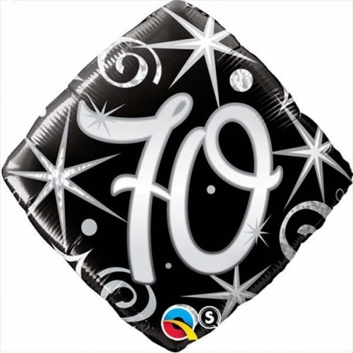 $ GLOBO 18" FOIL FORMA ROMBO NEGRO N70