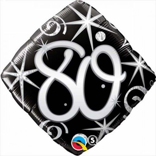 $ GLOBO 18" FOIL FORMA ROMBO NEGRO N80