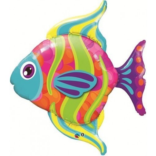 GLOBO 43" FOIL  FORMA PEZ MULTICOLOR