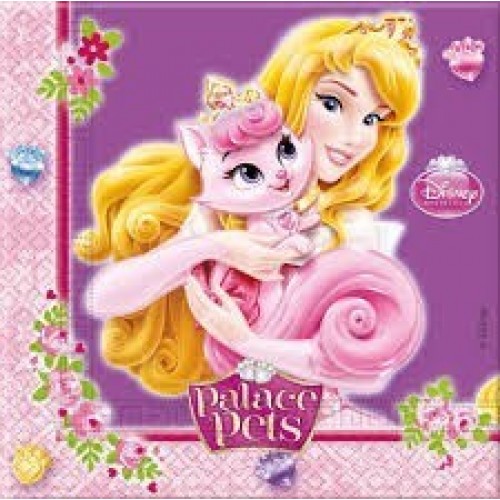 $E 20  SERVILLETAS PRINCESA ANIMAL 33CM