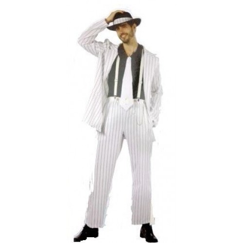 C DISFRAZ T-M/L GANSTER BLANCO RAYA