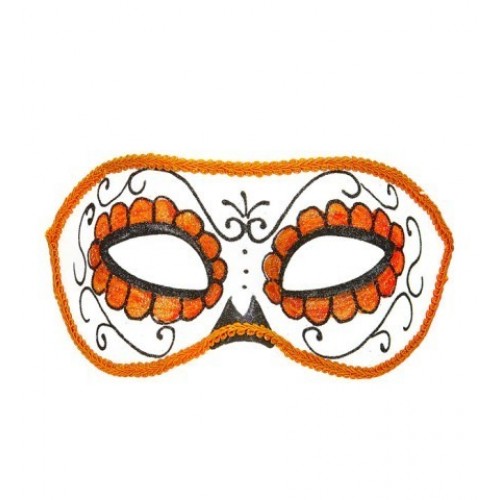 $D  ANTIFAZ DIA MUERTOS GLITTER NARANJA