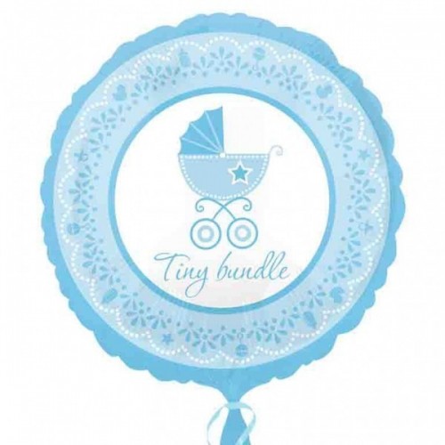 GLOBO FOIL REDONDO TINY BUNDLE CELESTE