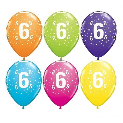 6 GLOBOS 11" LATEX N6 COL.SUR.