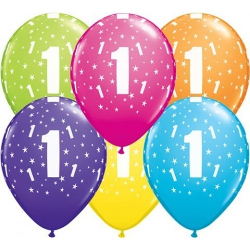 6 GLOBOS 11" LATEX N1 COL.SUR.