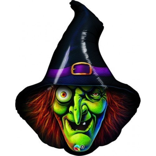 $D GLOBO 34" FORMA BRUJA HALLOWEEN