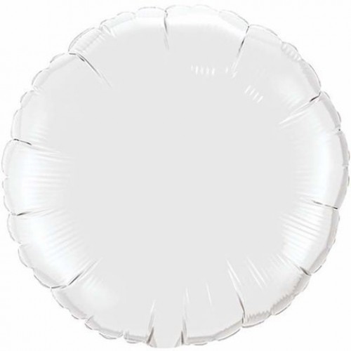   GLOBO 9" PALO FOIL REDONDO BLANCO