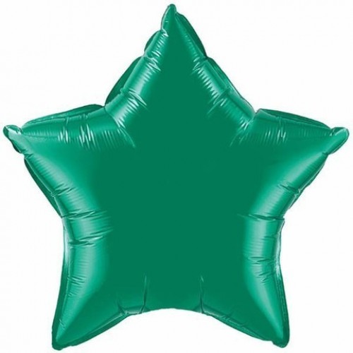    GLOBO 9" PALO FOIL ESTRELLA VERDE