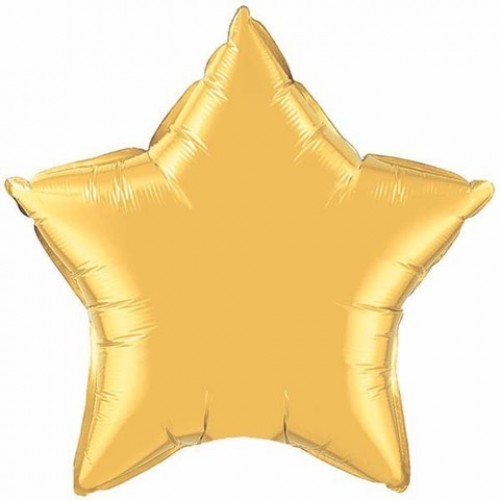   GLOBO 9" PALO FOIL ESTRELLA ORO