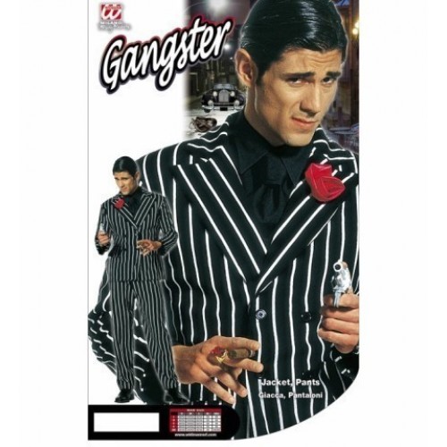 $D DISFRAZ T-XL GANSTER RAYAS