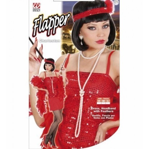  DISFRAZ T-S MUJER CHARLESTON ROJO