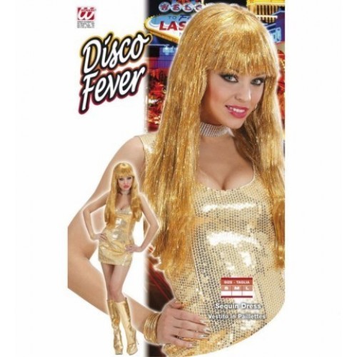  DISFRAZ T-S VESTIDO DISCO FEVER DORADO