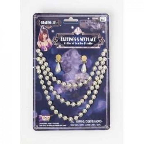 SET COLLAR PERLA PENDIENTE PERLA AÑOS20
