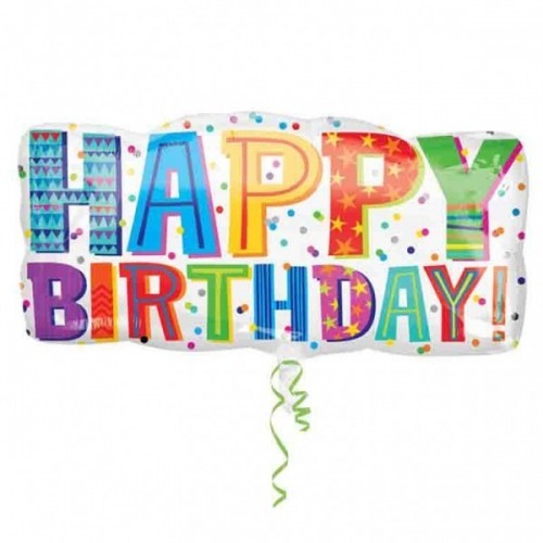 GLOBO 33" FOIL HAPPY BIRTHDAY