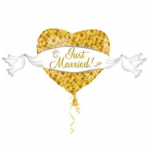 GLOBO 41" FOIL CORAZON PALOMAS JUSTMARRI
