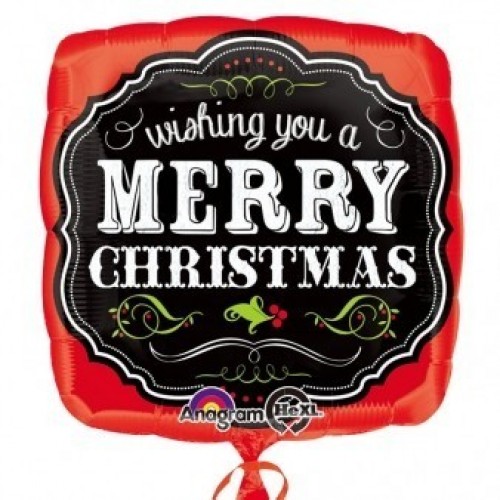 GLOBO 18" FOIL CUADRADO MERRY CHRISTMA