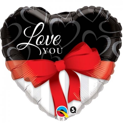 $D GLOBO 18" FOIL CORAZON LAZO LOVE YOU
