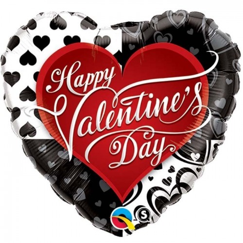$D GLOBO 36" FOIL CORAZON HAPPY VALENTIN