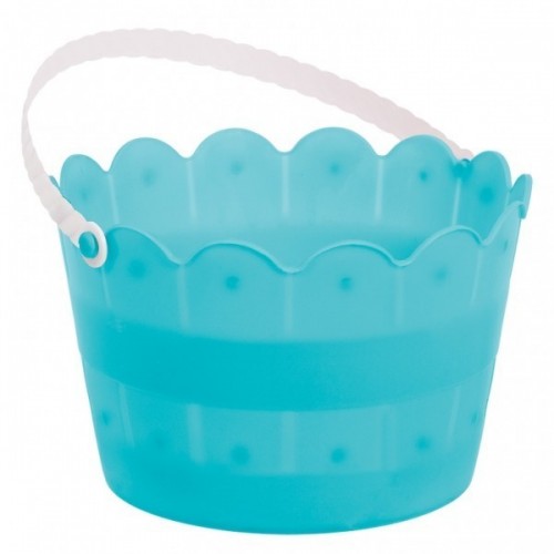 CUBO PLASTICO C/ASA AZUL CARIBE 12CM