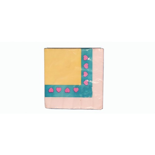 16 SERVILLETAS BORDE CORAZONES 33CM
