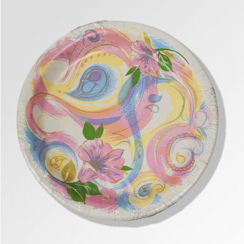 10 PLATOS FLOR LIRIOS TONOS PASTEL 23CM