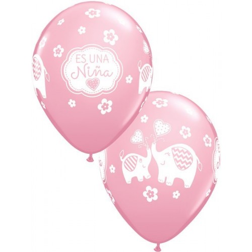 $D 50 GLOBOS 11" LATEX  ES UNA NIÑA ROSA