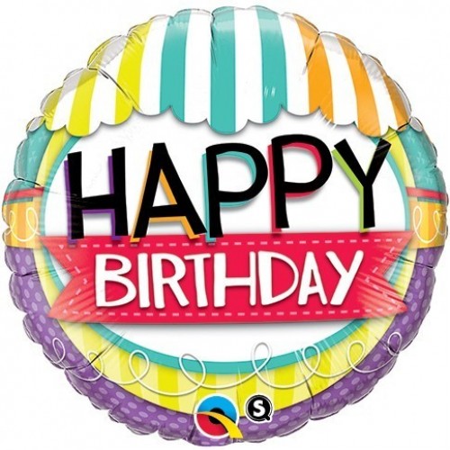 $D GLOBO 18" FOIL REDONDO HAPPY BIRTHDAY