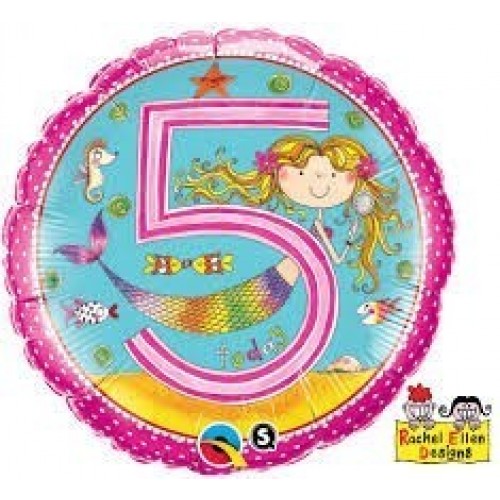 $D GLOBO 18" FOIL REDONDO N5 SIRENITA