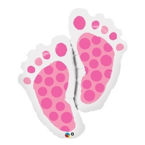 $D GLOBO 35" FOIL  PIE TOPO BEBE ROSA