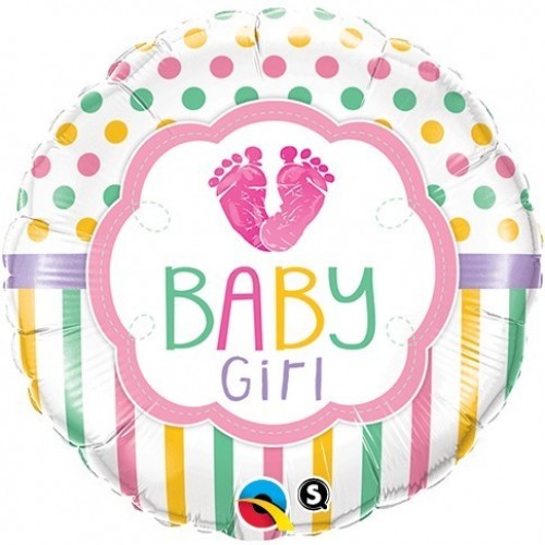 GLOBO 18" FOIL REDONDO PIES BABY GIRL