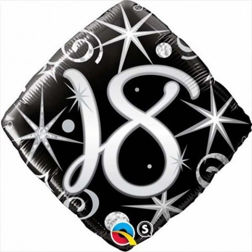 $ GLOBO 18" FOIL FORMA ROMBO NEGRO N18