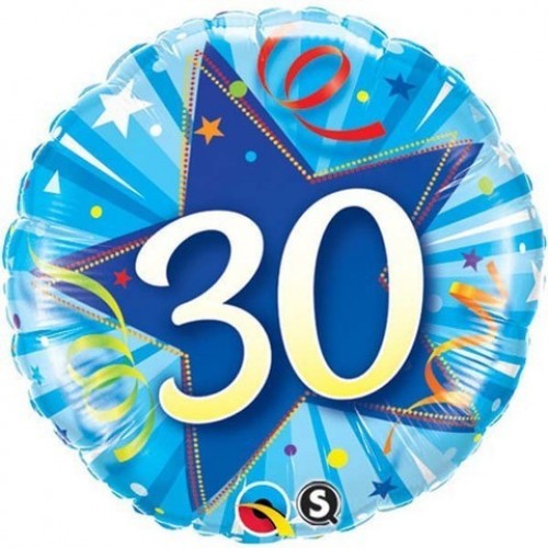 $D GLOBO 18" FOIL RND N30 ESTRELLA AZUL