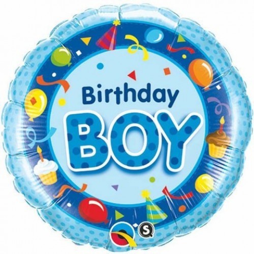 $D GLOBO 18" FOIL RND BIRTHDAY BOY AZUL