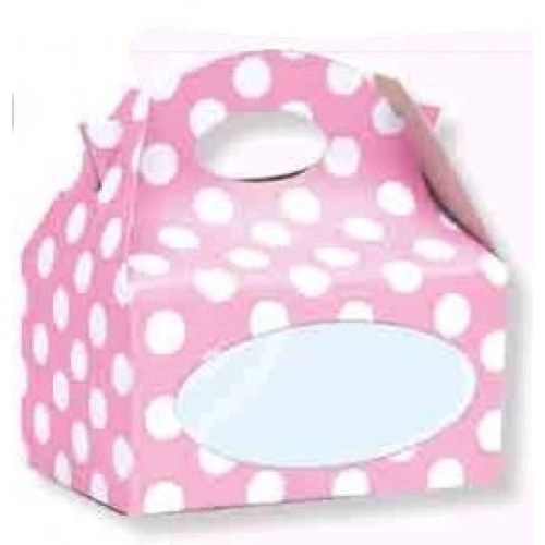 $D   CAJA VENTANA ROSA TOPOS 12X12X8