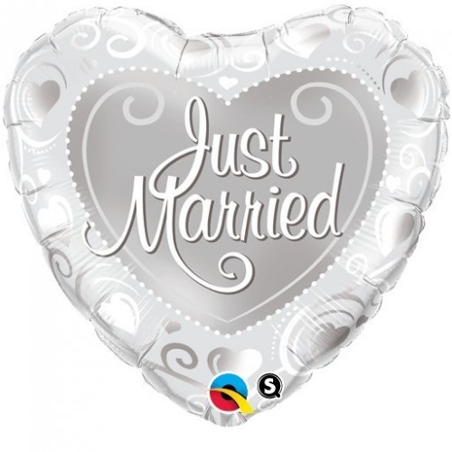 $D GLOBO 18" FOIL CORAZON JUST MARRIED