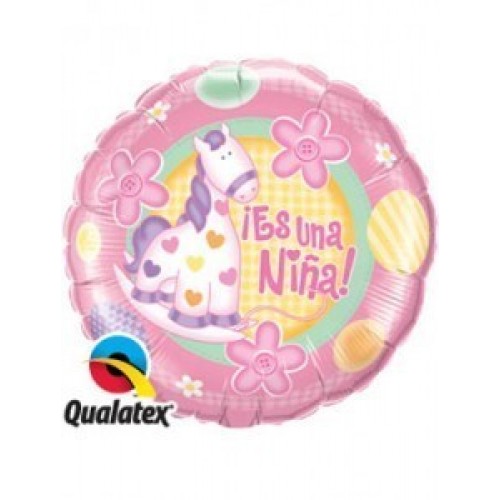 GLOBO 18" FOIL RND ES UN NIÑA PONY