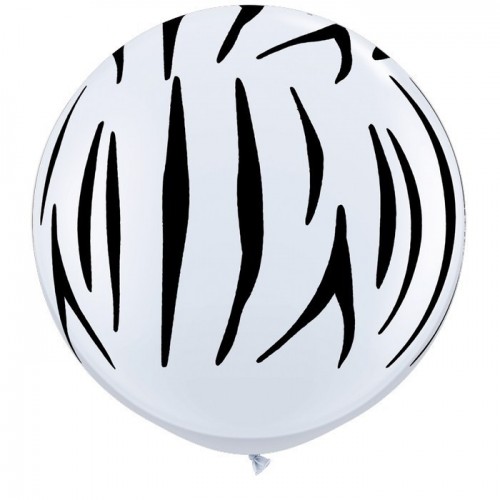 $D 2 GLOBOS JUMBO 3FT BLANCO CEBRA