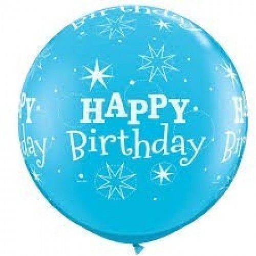 $D 2 GLOBOS JUMBO 3FT AZUL H.BIRTHDAY