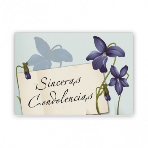 $D TARJETA POSTAL SINCERAS CONDOLENCIAS