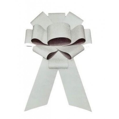 LAZO COCHE GLITTER PLATA 76CM