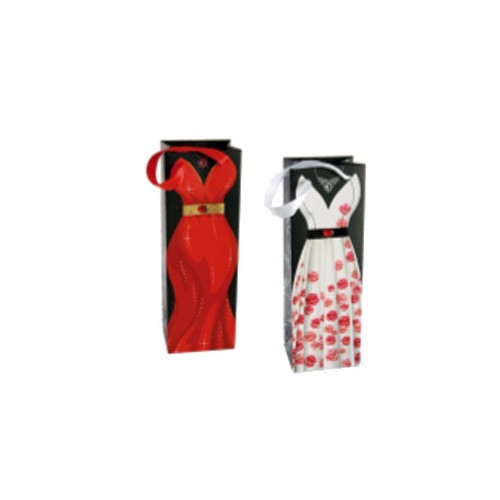 BOLSA REGALO BOTELLA VESTIDO 12X10X35CM