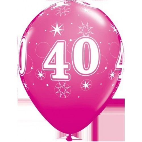 25 GLOBOS 11" LATEX N40 ESTRELLA FUCSIA
