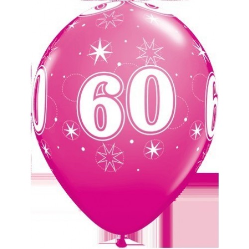 25 GLOBOS 11" LATEX IMPRESO N60 FUCSIA