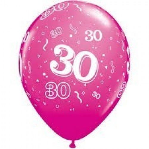 $D 6 GLOBOS 11" LATEX N30 FUCSIA
