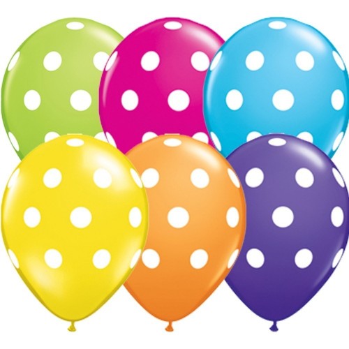 50 GLOBOS 11" LATEX COL SUR TOPOS BLANCO