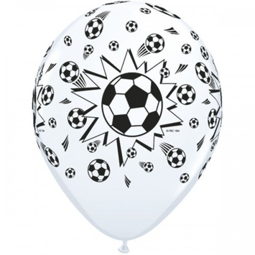 50 GLOBOS 11" LATEX  BALON FUTBOL BLANCO
