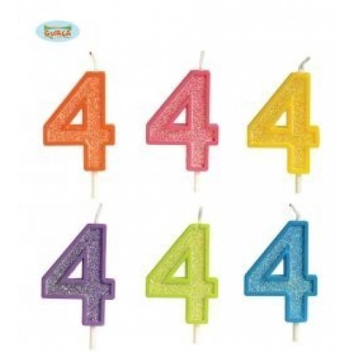 $ VELA GLITTER N4 COLORES SURTIDOS 4CM