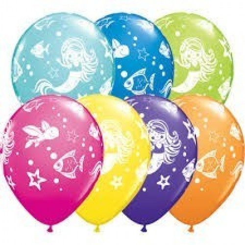25 GLOBOS 11" LAEX SIRENITA COL.SUR.