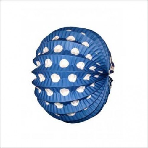 $D FAROL ESFERICO AZUL TOPO BLANCO 22CM