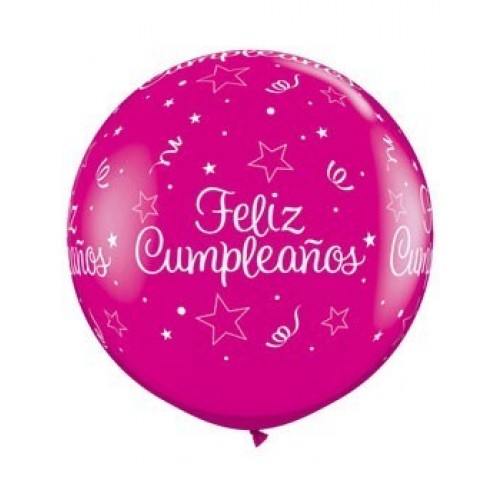 $ 2 GLOBOS JUMBO 3FT FUCSIA CUMPLEA